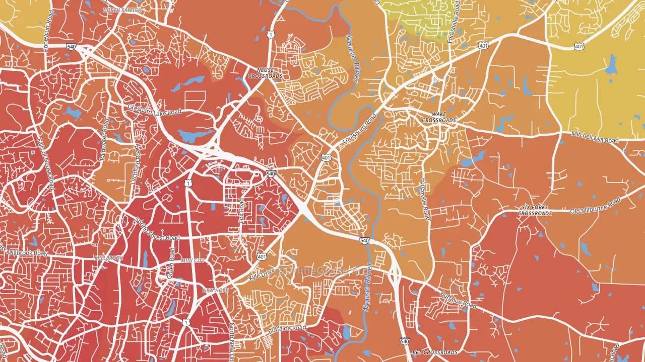 27616, NC Map of Vehicle Theft Rates
