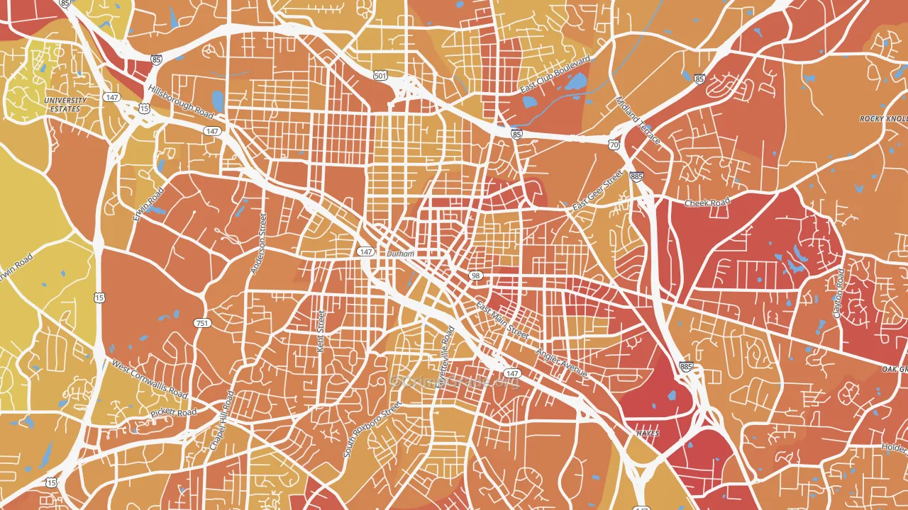 27701, NC Map of Vehicle Theft Rates