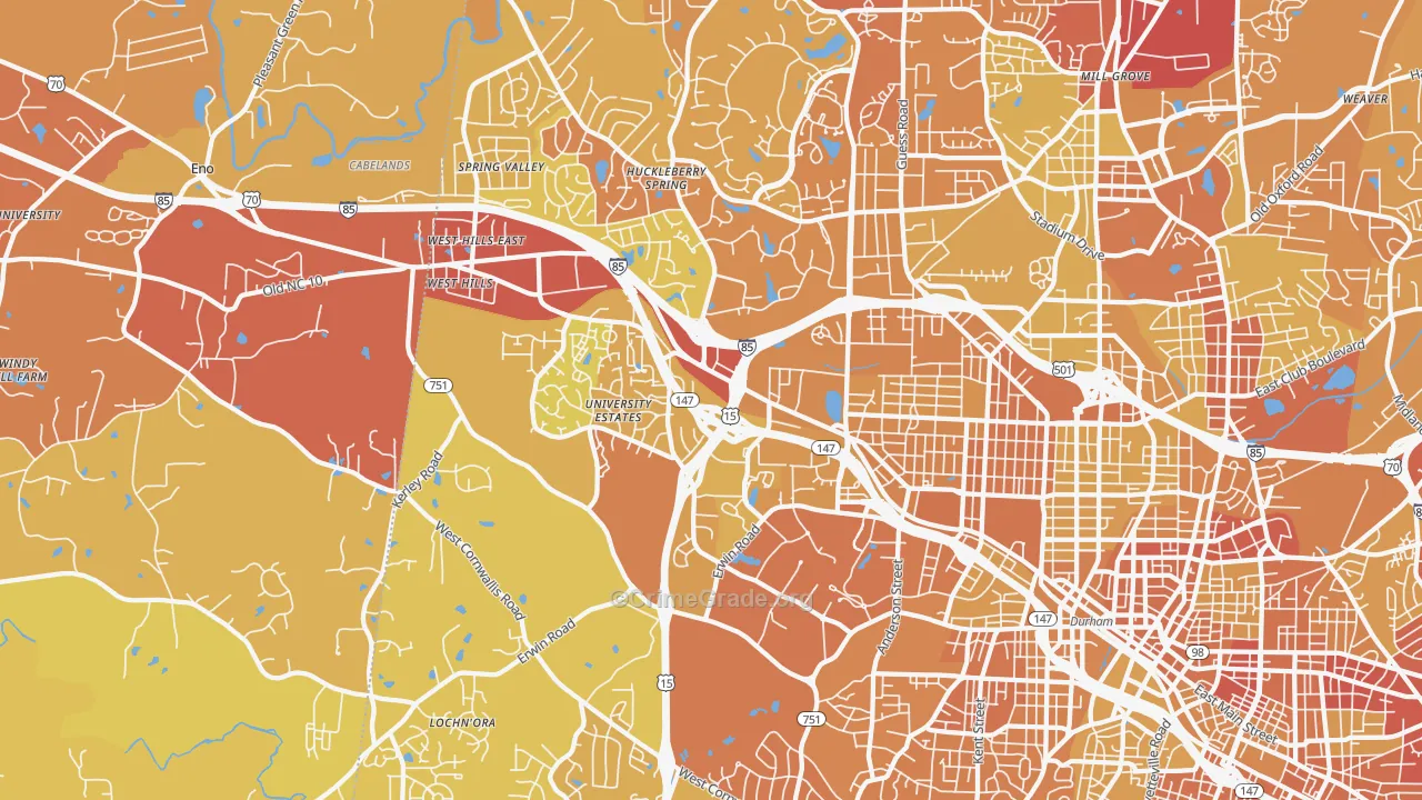 27705, NC Map of Vehicle Theft Rates