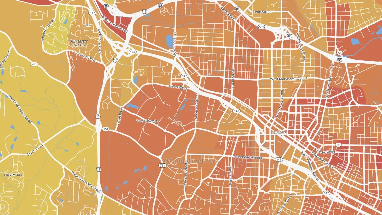 27708, NC Map of Vehicle Theft Rates