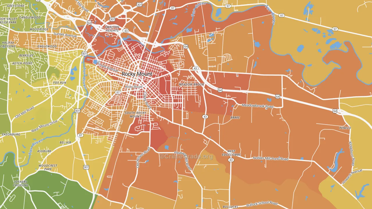 27801, NC Map of Vehicle Theft Rates