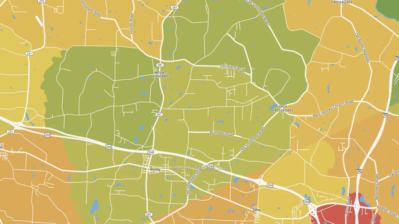 27807, NC Map of Vehicle Theft Rates