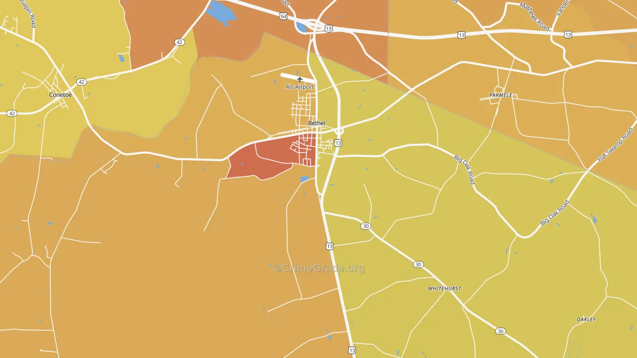 27812, NC Map of Vehicle Theft Rates