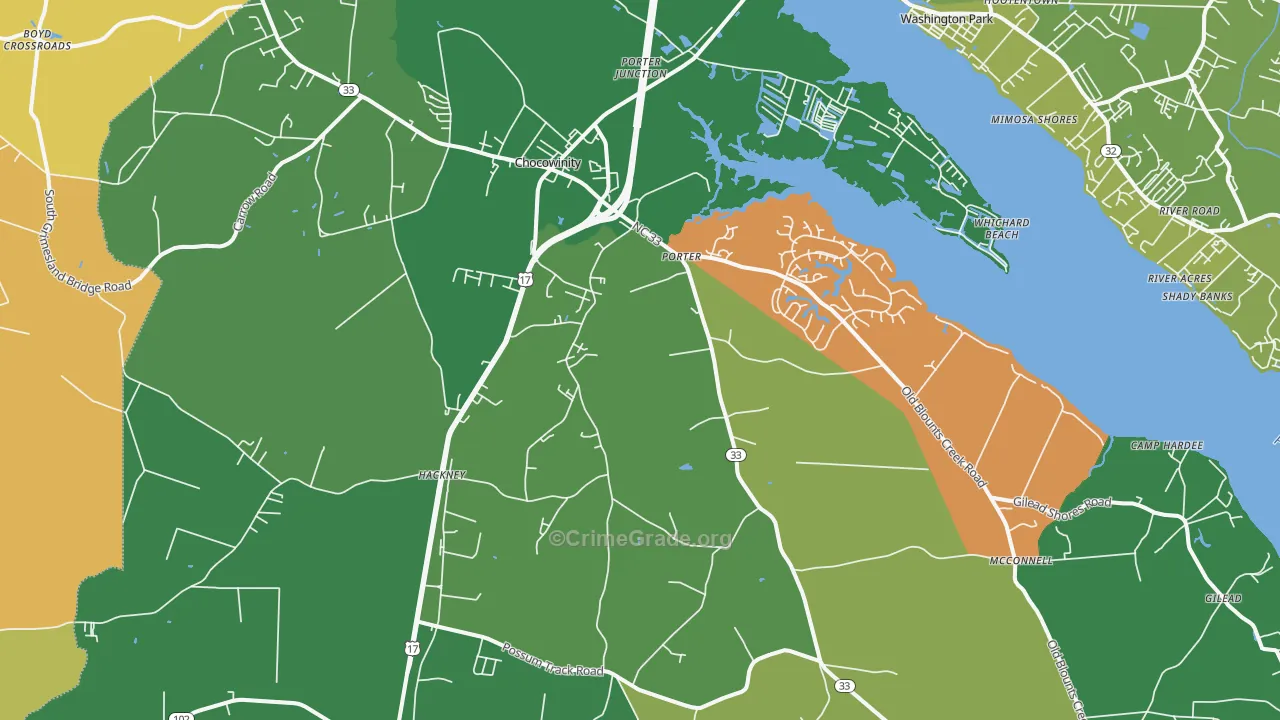 27817, NC Map of Vehicle Theft Rates