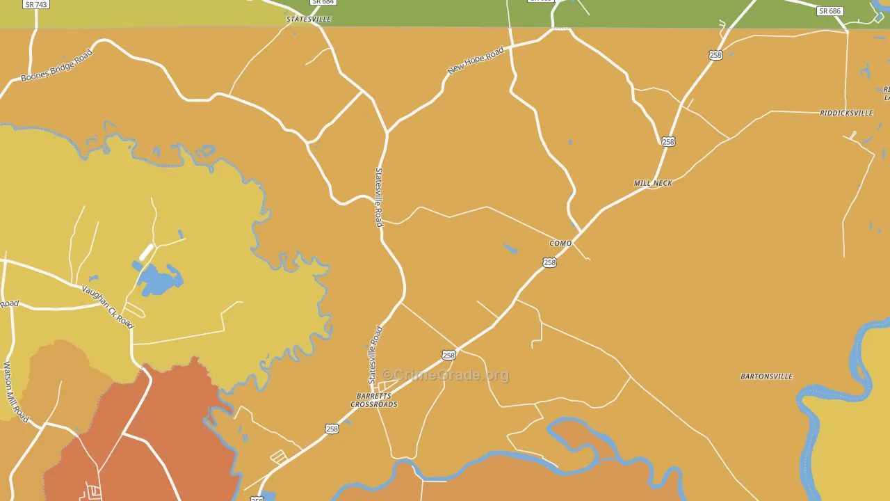 27818, NC Map of Vehicle Theft Rates