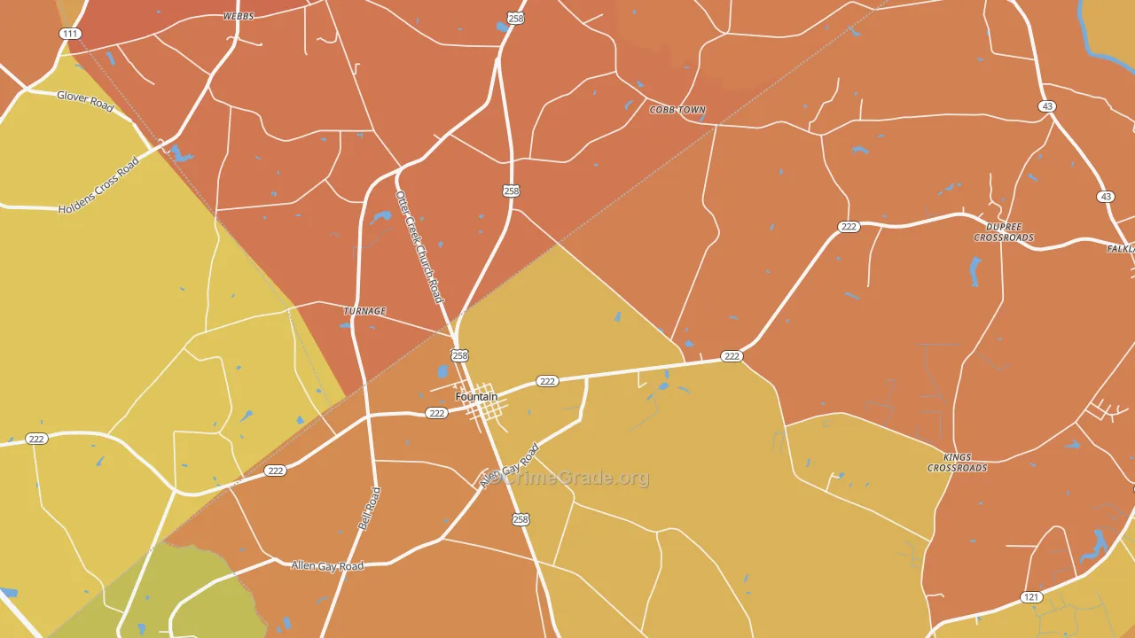 27829, NC Map of Vehicle Theft Rates