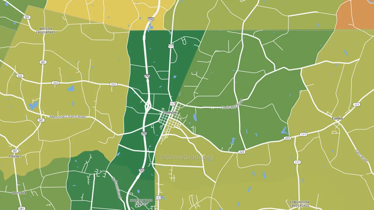 27830, NC Map of Vehicle Theft Rates