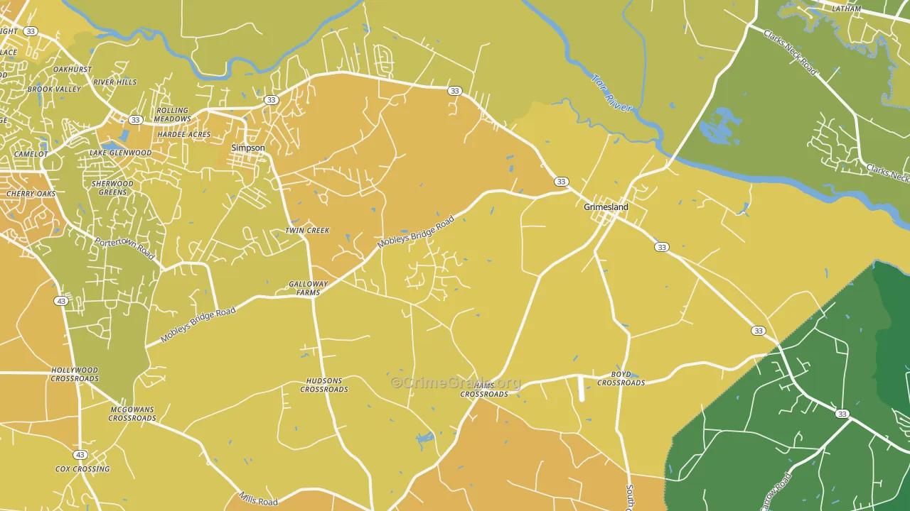 27837, NC Map of Vehicle Theft Rates
