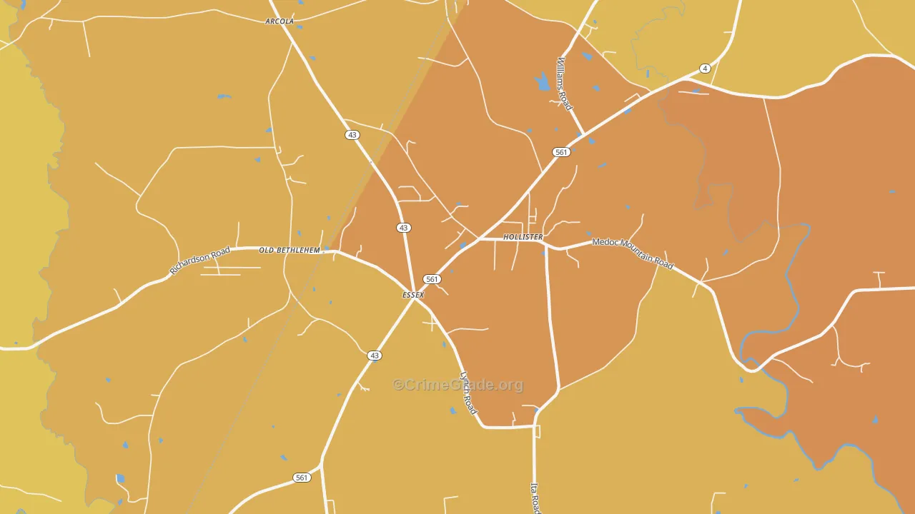 27844, NC Map of Vehicle Theft Rates