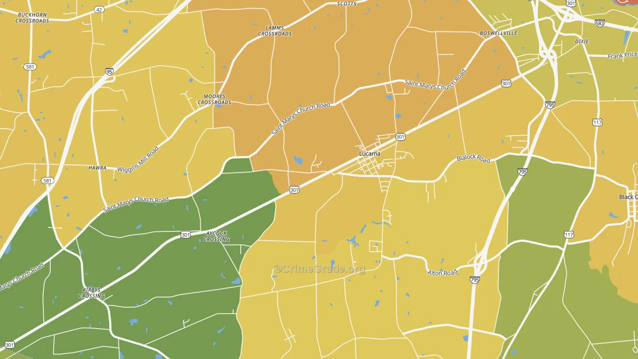 27851, NC Map of Vehicle Theft Rates