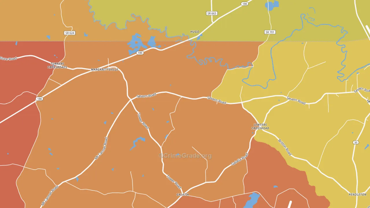 27853, NC Map of Vehicle Theft Rates