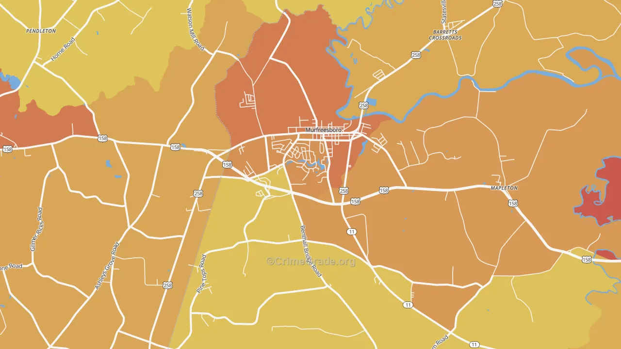27855, NC Map of Vehicle Theft Rates