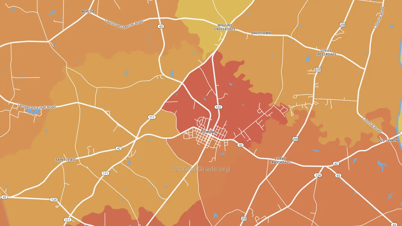 27864, NC Map of Vehicle Theft Rates