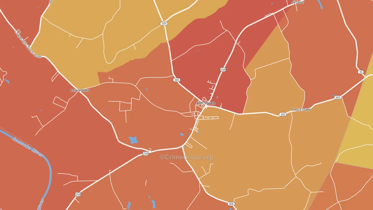 27869, NC Map of Vehicle Theft Rates