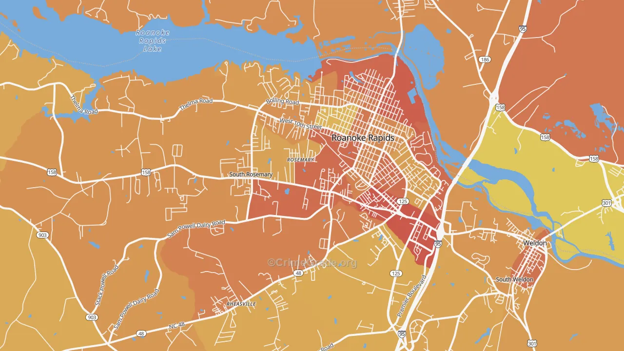 27870, NC Map of Vehicle Theft Rates