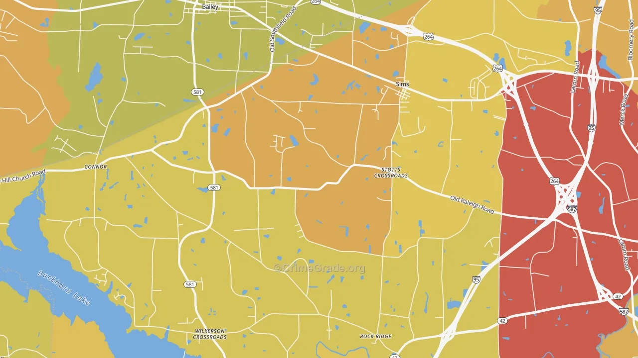 27880, NC Map of Vehicle Theft Rates