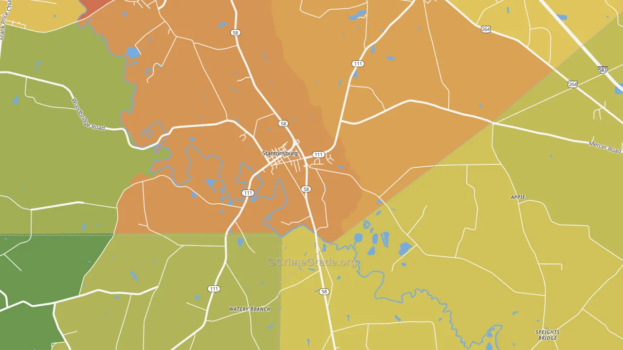 27883, NC Map of Vehicle Theft Rates