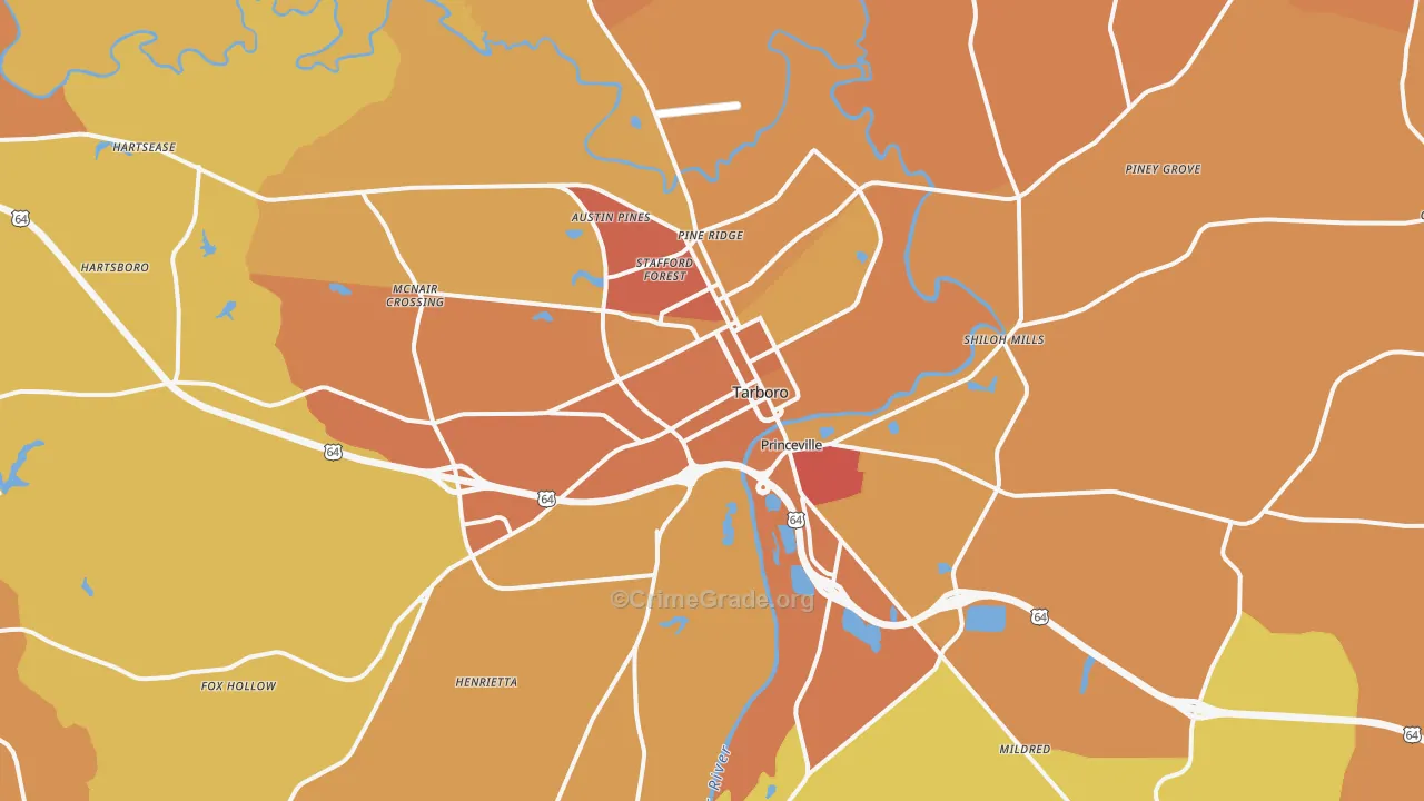 27886, NC Map of Vehicle Theft Rates