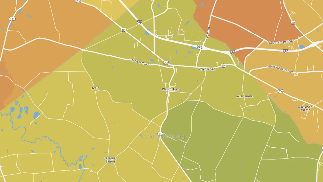 27888, NC Map of Vehicle Theft Rates