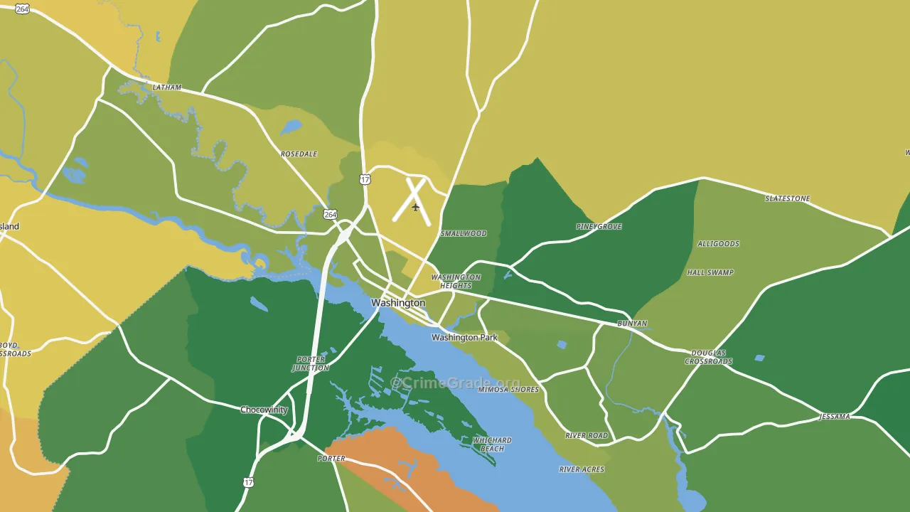 27889, NC Map of Vehicle Theft Rates