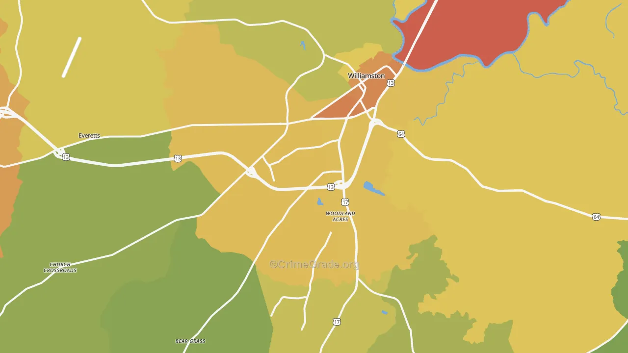 27892, NC Map of Vehicle Theft Rates