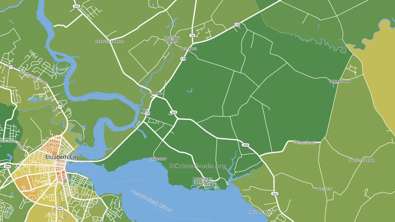 27921, NC Map of Vehicle Theft Rates