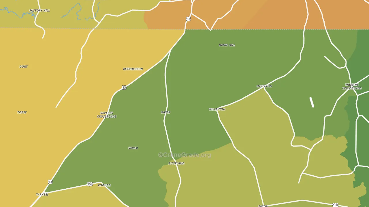 27937, NC Map of Vehicle Theft Rates