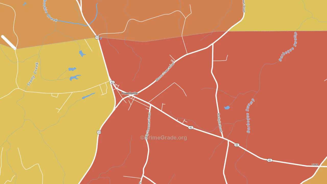 27967, NC Map of Vehicle Theft Rates