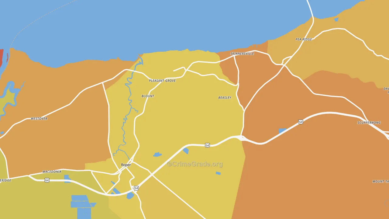 27970, NC Map of Vehicle Theft Rates