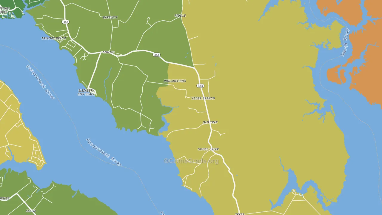 27974, NC Map of Vehicle Theft Rates