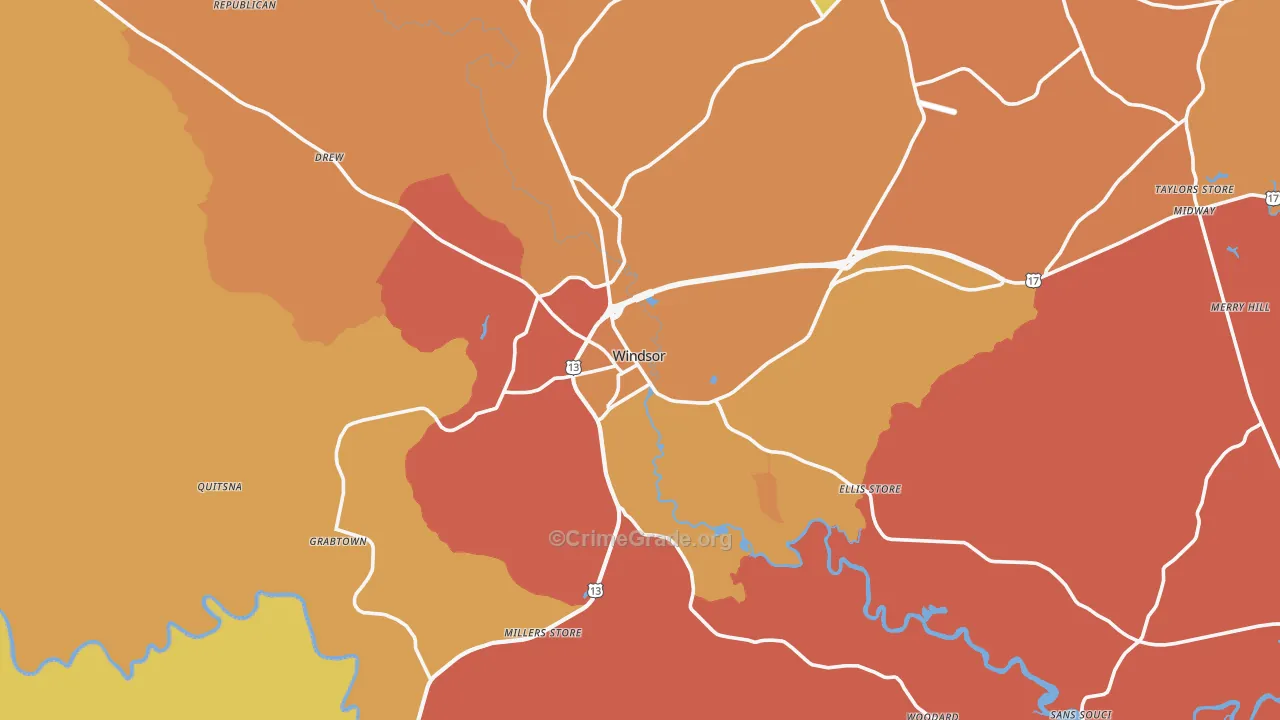27983, NC Map of Vehicle Theft Rates