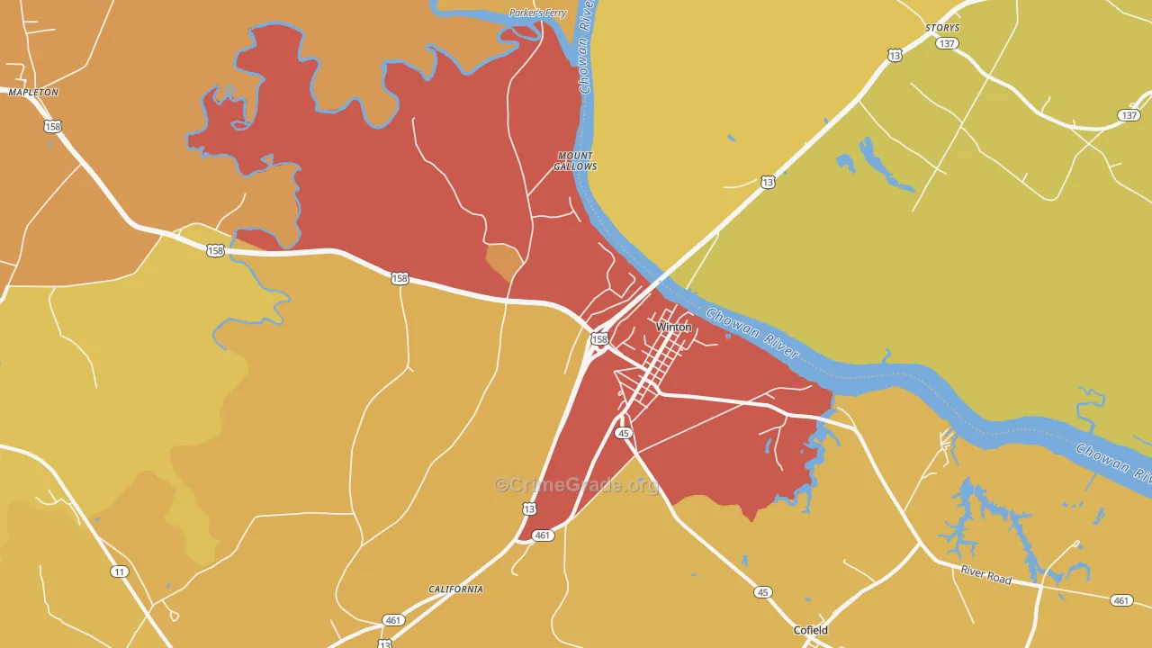 27986, NC Map of Vehicle Theft Rates