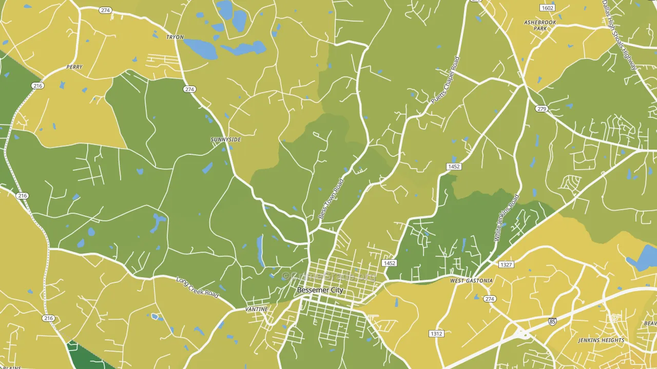 28016, NC Map of Vehicle Theft Rates