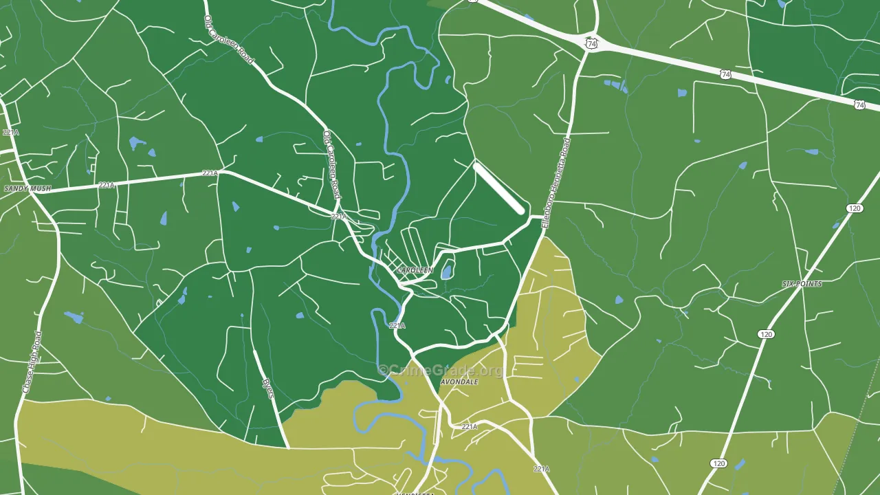 28019, NC Map of Vehicle Theft Rates