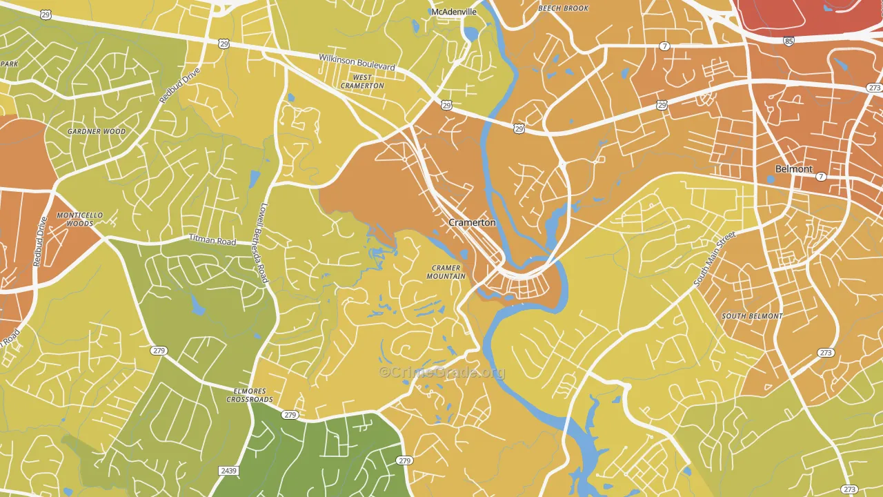 28032, NC Map of Vehicle Theft Rates