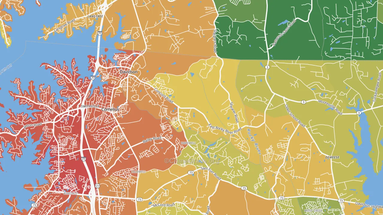 28036, NC Map of Vehicle Theft Rates