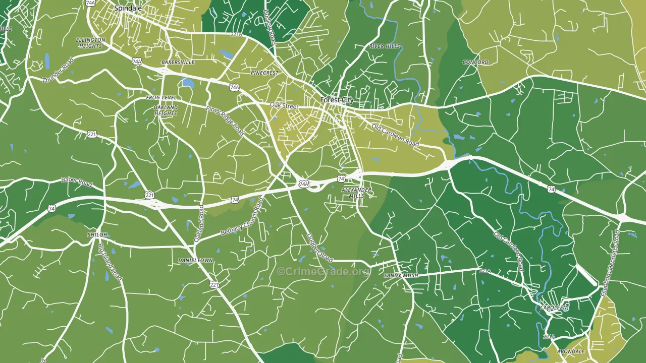 28043, NC Map of Vehicle Theft Rates