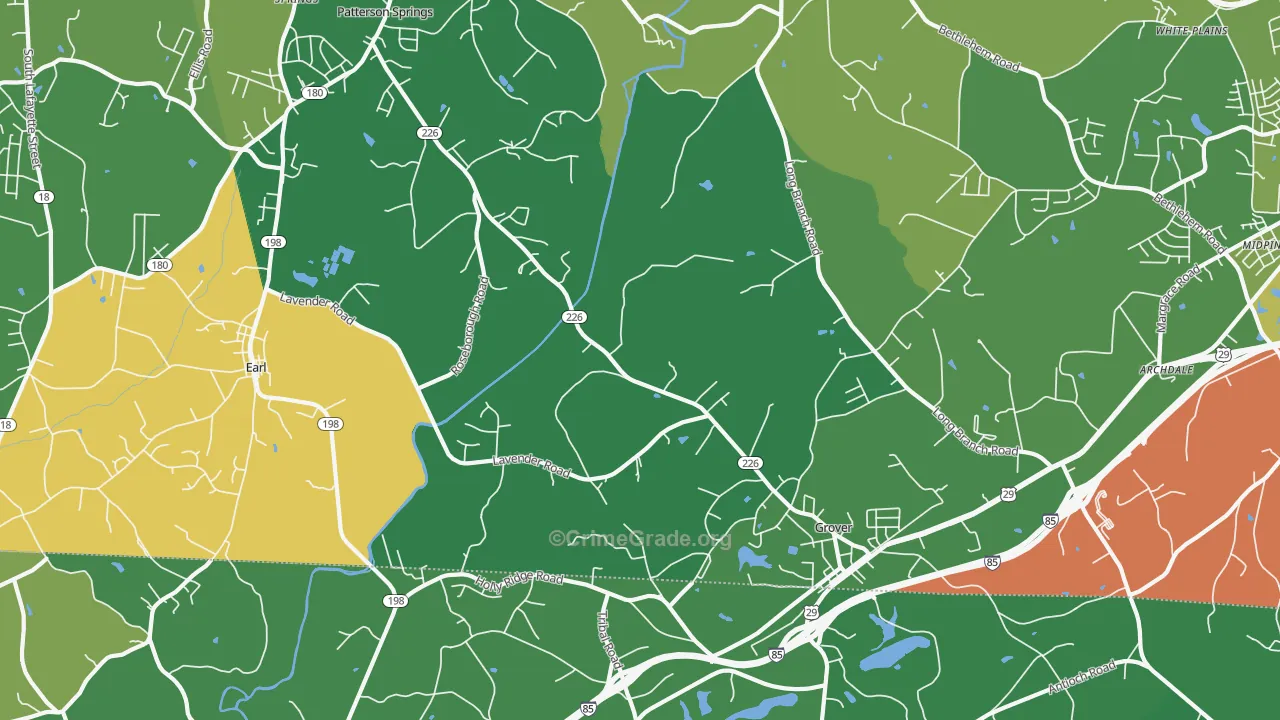 28073, NC Map of Vehicle Theft Rates