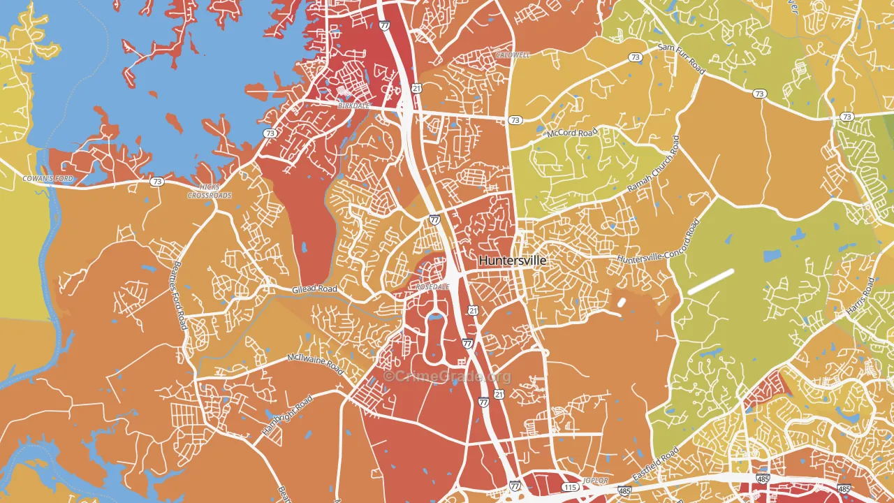28078, NC Map of Vehicle Theft Rates