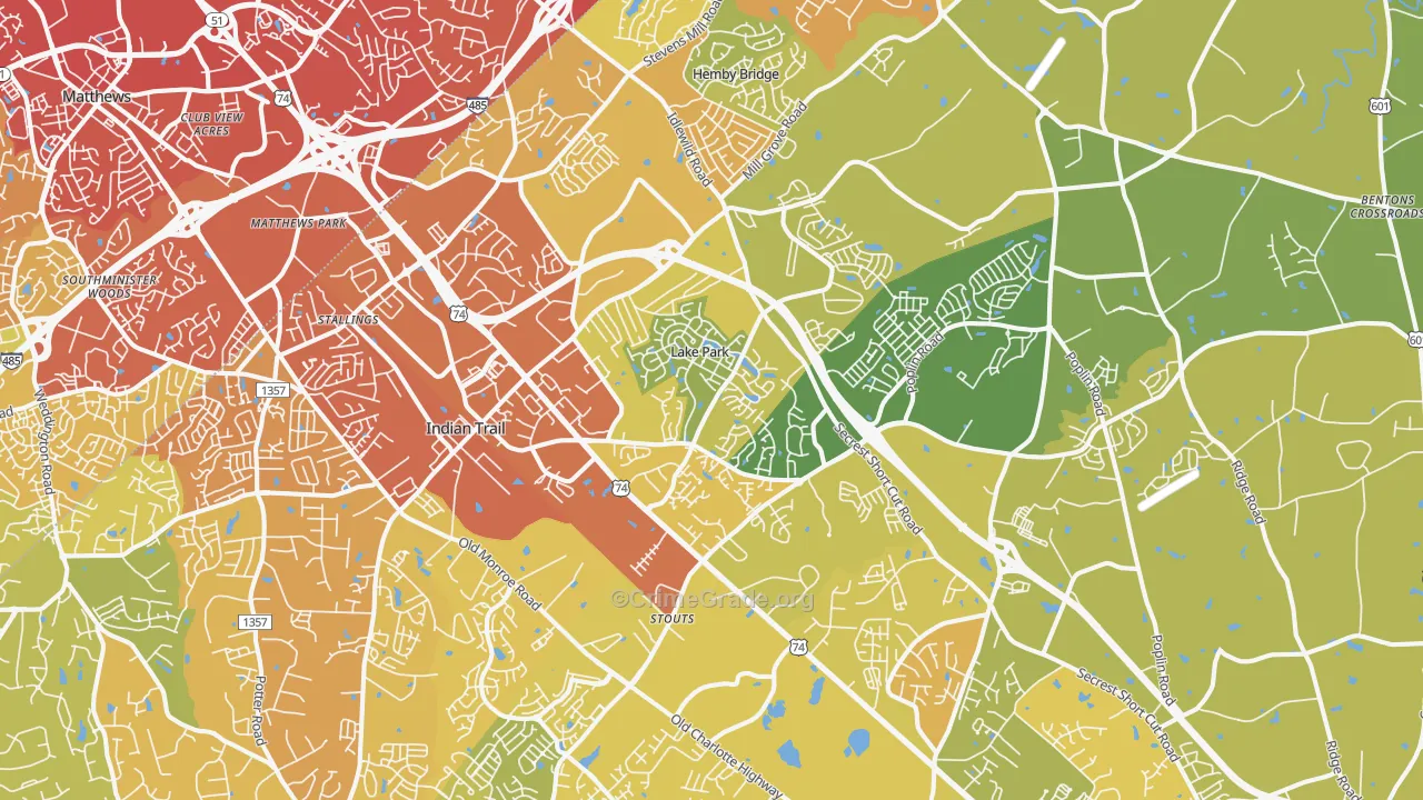 28079, NC Map of Vehicle Theft Rates