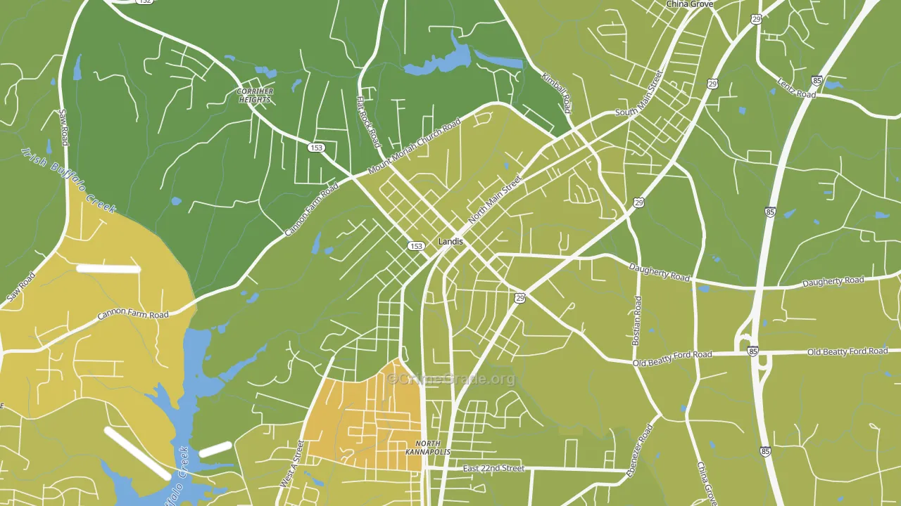 28088, NC Map of Vehicle Theft Rates