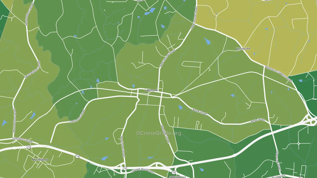 28089, NC Map of Vehicle Theft Rates