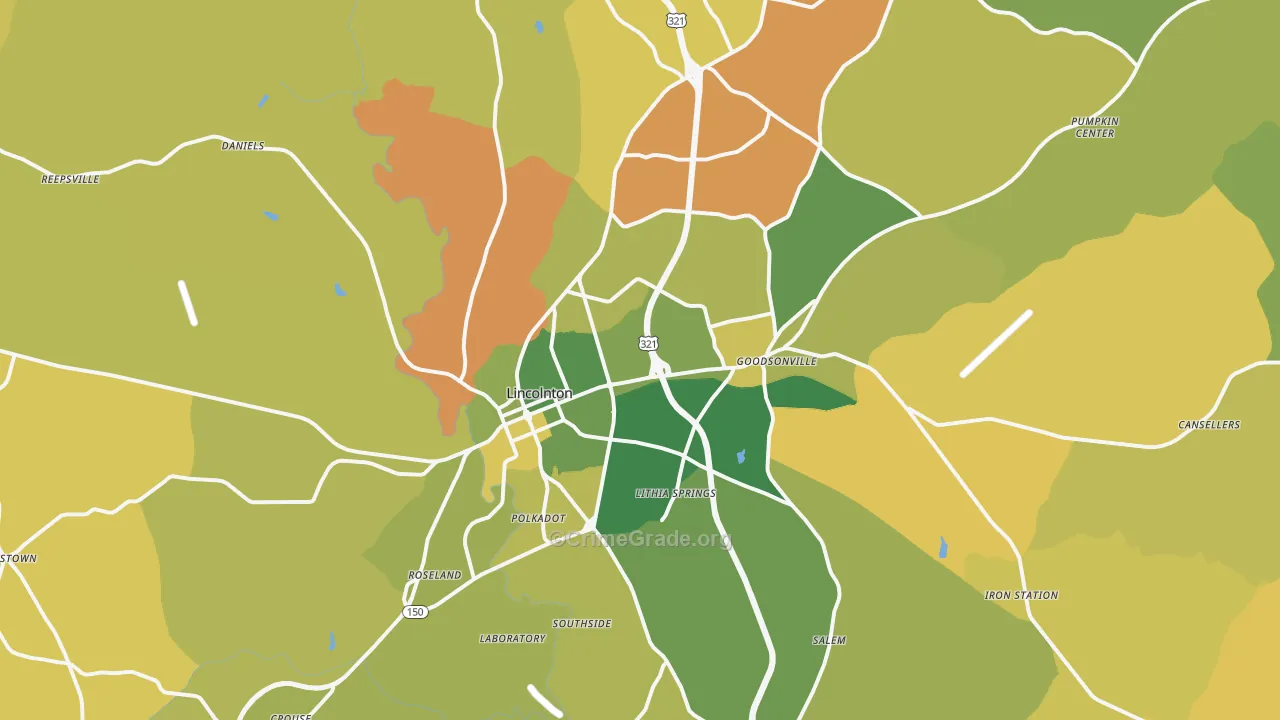 28092, NC Map of Vehicle Theft Rates