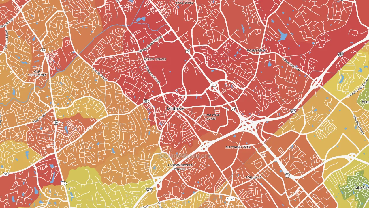 28105, NC Map of Vehicle Theft Rates
