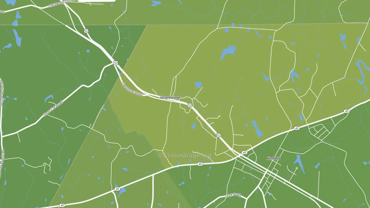 28109, NC Map of Vehicle Theft Rates