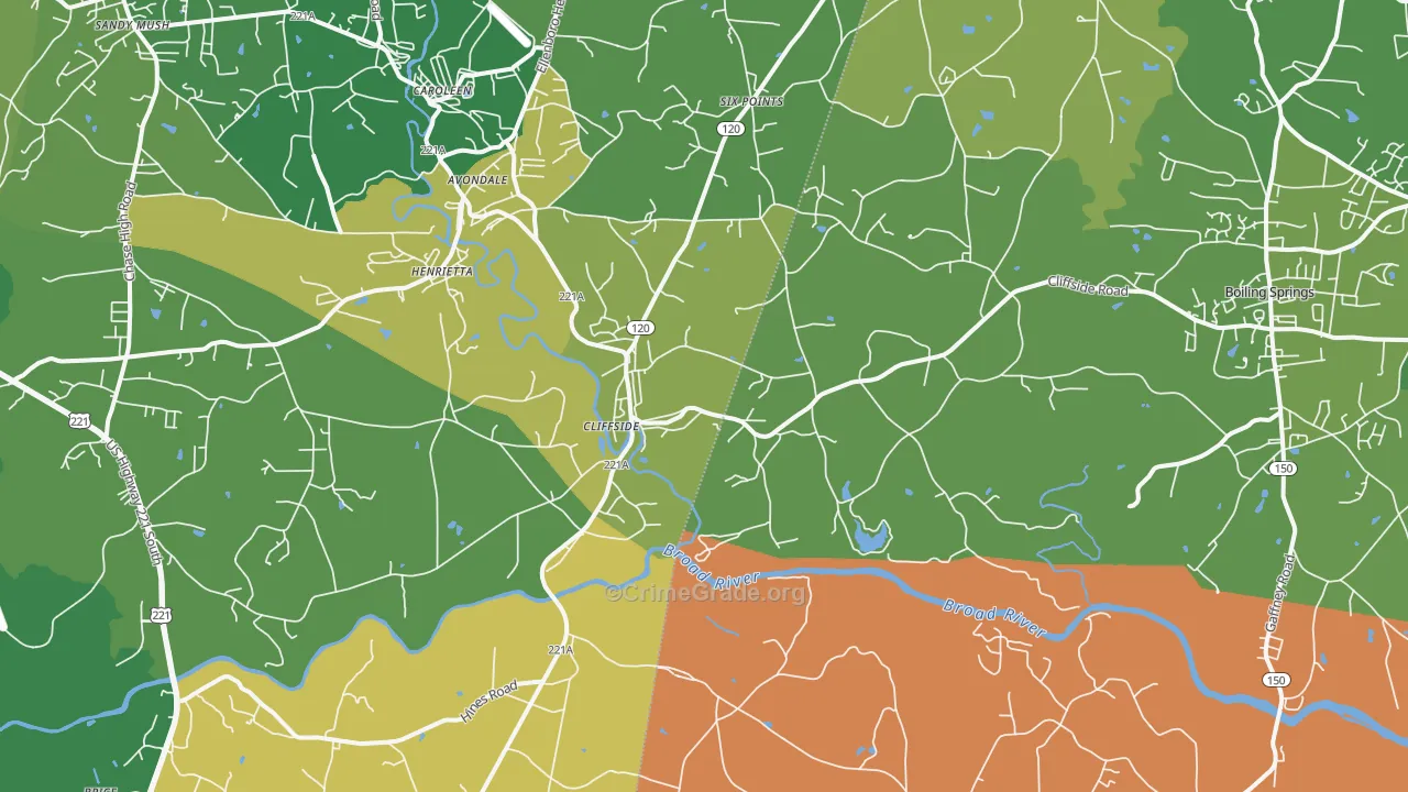 28114, NC Map of Vehicle Theft Rates