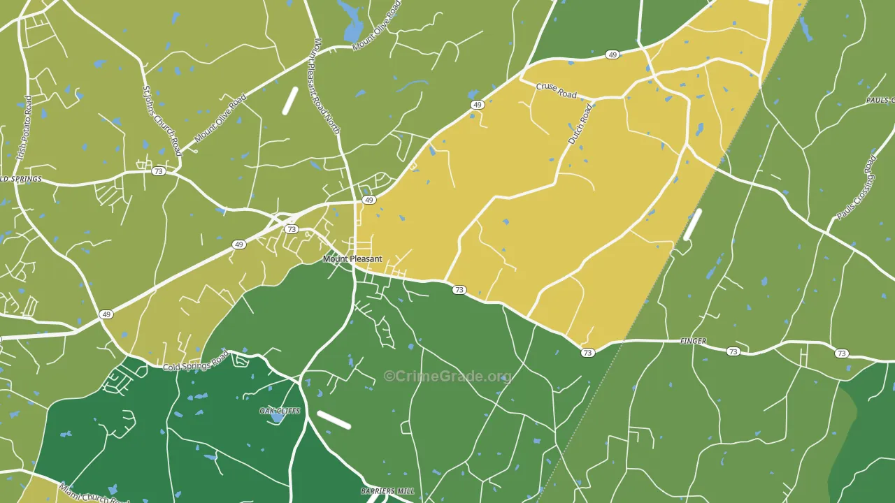 28124, NC Map of Vehicle Theft Rates