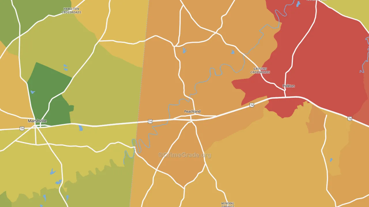28133, NC Map of Vehicle Theft Rates