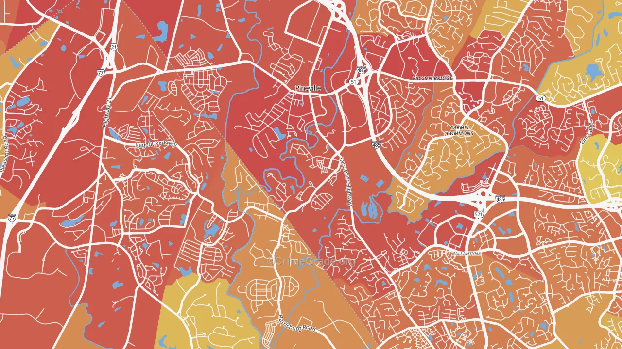 28134, NC Map of Vehicle Theft Rates