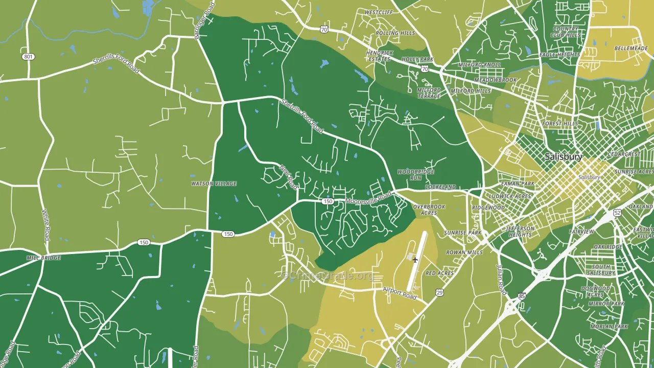28147, NC Map of Vehicle Theft Rates